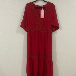 Bloomchic Red Ankle Length Dress size 14